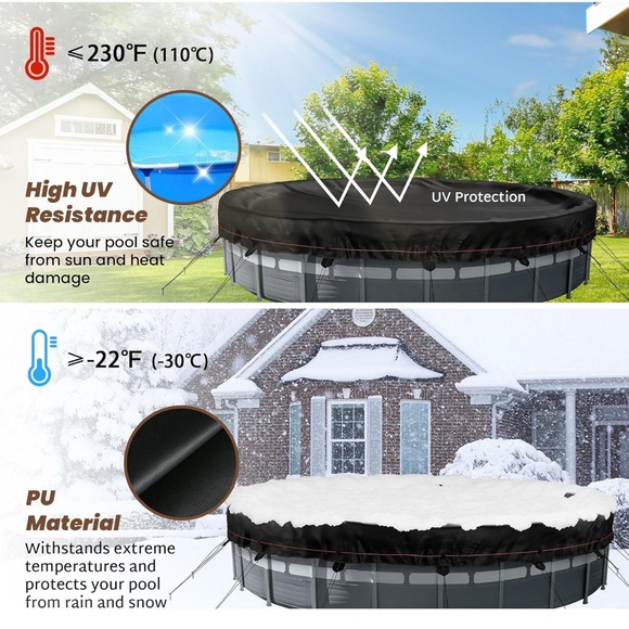 iBirdie Black Pool Cover New! 324 Inches - Picture 3 of 14